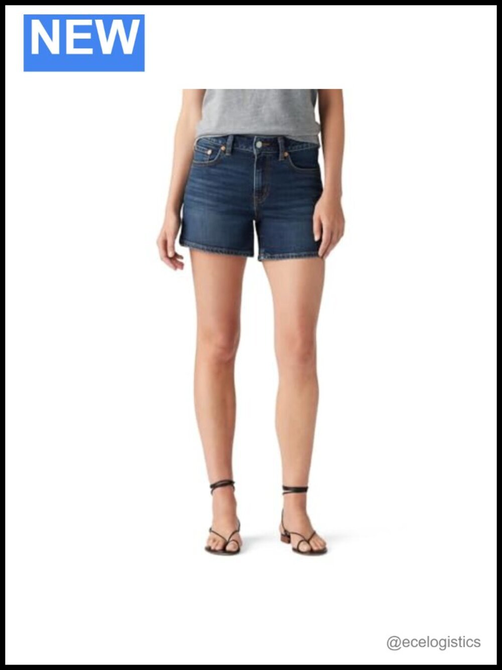 Mid-Rise A-Line Denim Shorts 4.5" Inseam